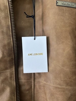 SS25 NWT Aimé Leon Dore Brown Goat Leather Aviator Jacket M | eBay