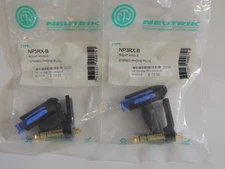 2 pieces Neutrik NP3RX-B Gold Plated Stereo Right Angle 1/4 in TRS Plug
