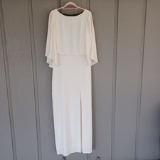 Halston Blouson Evening Gown Size 10 Women Cocktail Bateau Neck Flowy Sleeve