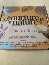 Nurture by Nature Time to Relax Botanical Spa Kit Lavendar Salt Soap Mist Candle