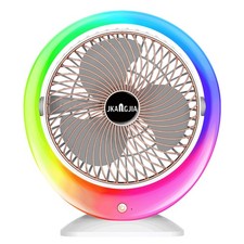 Colorful LED Desk Fan With Gradient Ambient Light USB Charging 3-Speed XXGK