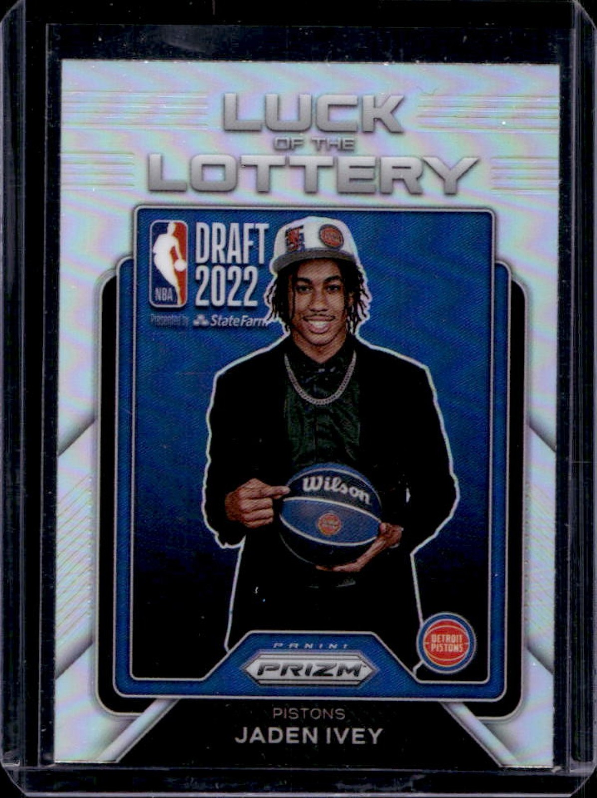 2022-23 Prizm Jaden Ivey Luck of the Lottery Prizm Silver RC #5 Pistons