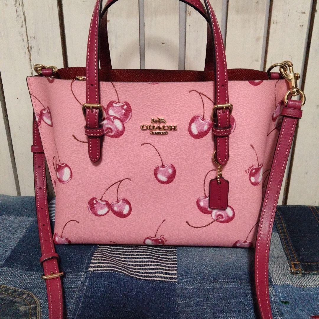 Coach Mollie Tote 25 With Cherry Pink Print CR293 Women's