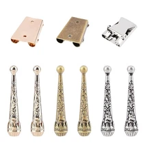 3 Sets Bolo Tie Findings, Bolo Tie Tips Replacement End Caps Kit Bolo Tie Buckle