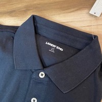 Lands End Mens Black Short Sleeve Polo Shirt Size LT