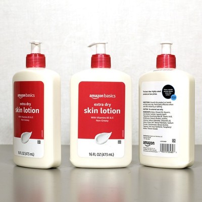 3x New Amazon Brand - Solimo Extra-Dry Skin Lotion with Vit B5 & E, 16 fl oz