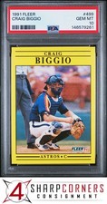1991 FLEER #499 CRAIG BIGGIO ASTROS HOF PSA 10