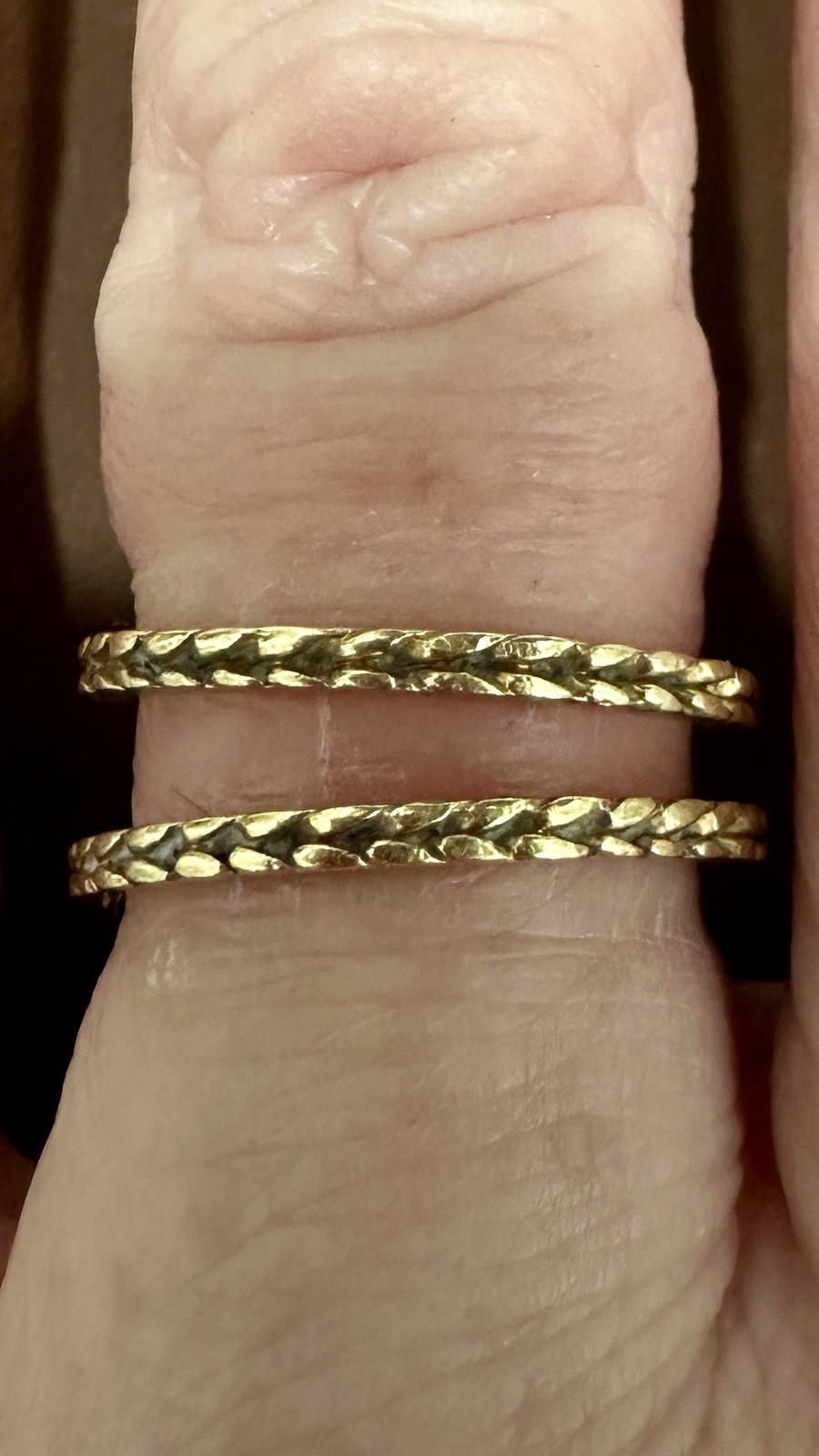 18k Braided Stack Ring Set - image 1