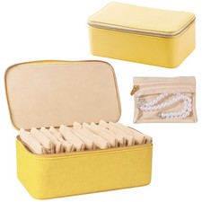 Travel Jewelry Organizer, Travel Jewelry with 12 Velvet Zipped Pouches Bags f...