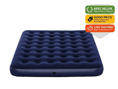 Queen Air Mattress 10in Inflatable Bed No Pump Portable Blow Up Mattress