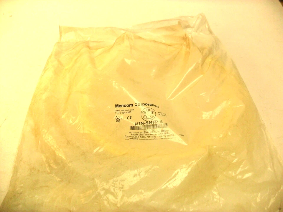 MIN-5MFP-6 - Mencom - Cordset, 5-Pin Male to Female, 600V 8A, 6ft Factory Sealed - Image 4 of 4