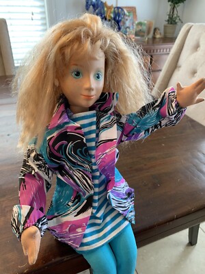Vintage Mattel 1986 Hot Looks 80's Doll Chelsea Large 19” Posable