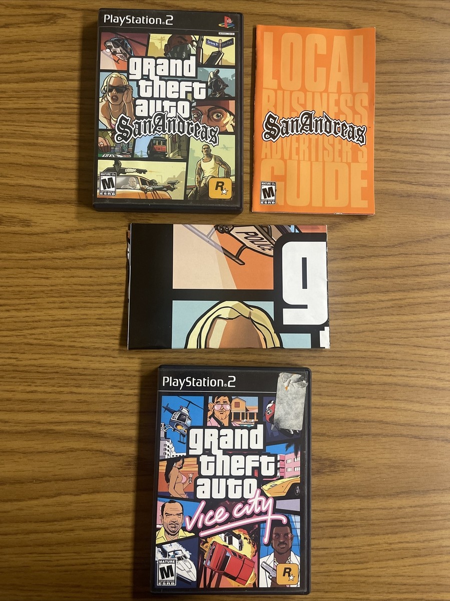 Grand Theft Auto San Andreas PS2 Playstation Complete w/ map
