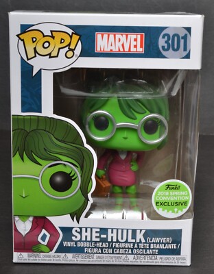 Funko Pop 'Marvel' SHE-HULK LAWYER #301 NRFB 2018 Spring Convention BOX DAMAGED