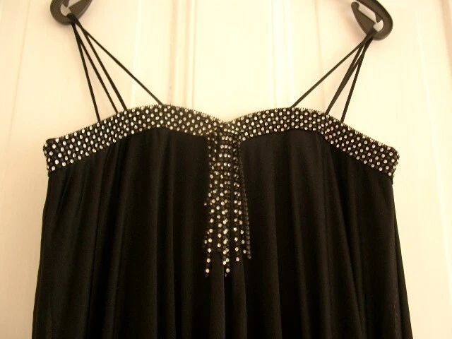 70er Jahre vintage Kleid Glamour Abendkleid Gr. S M 36 38 Disco Studio 54 Party - Bild 2 von 4