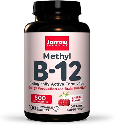 Vitamin B-12 Methylcobalamin 500mcg. Supports Brain Cells, Quick Dissolve 100 Ct