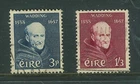 A50  Eire / Ireland used stamps 25th Nov 1957 Luke Wadding SG:170 171