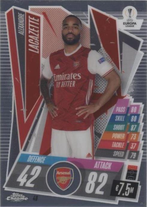 2020-21 Topps Chrome Match Attax UCL Alexandre Lacazette #40 - 1 of 1