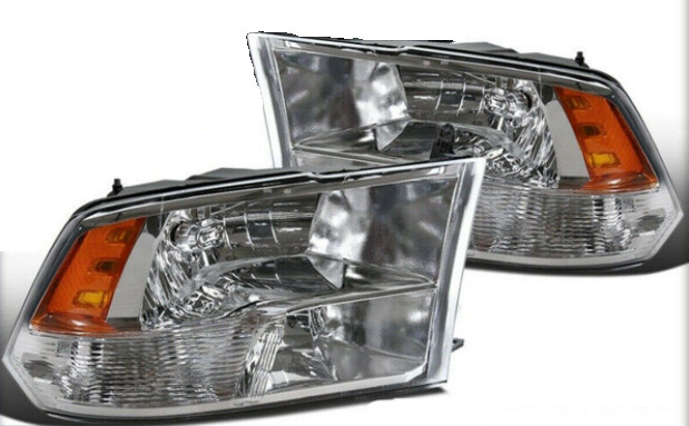 Headlight Set Left+Right H11+HB3 for Dodge Ram 1500 2500 3500 09.2008-2012