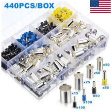 440pcs Wire Ferrules Kits Ferrules Wire Ends Terminals Crimp Terminal Connector