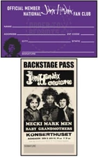 JIMI HENDRIX  FAN CLUB MEMBERSHIP CARD - VINTAGE FANTASY