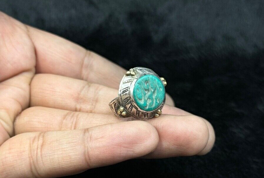 Antique Beautiful Solid Silver Unique Ring With I… - image 4