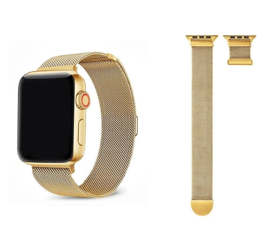 POSH TECH Gold Stainless Steel Mesh Infinity Apple Watch Band 38
