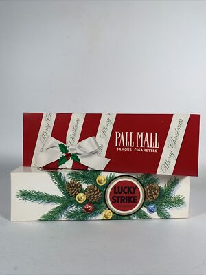 costco cigarette carton Vintage Pall Mall Tareyton & Lucky Strikes Cigarette Carton Empty Box  Christmas