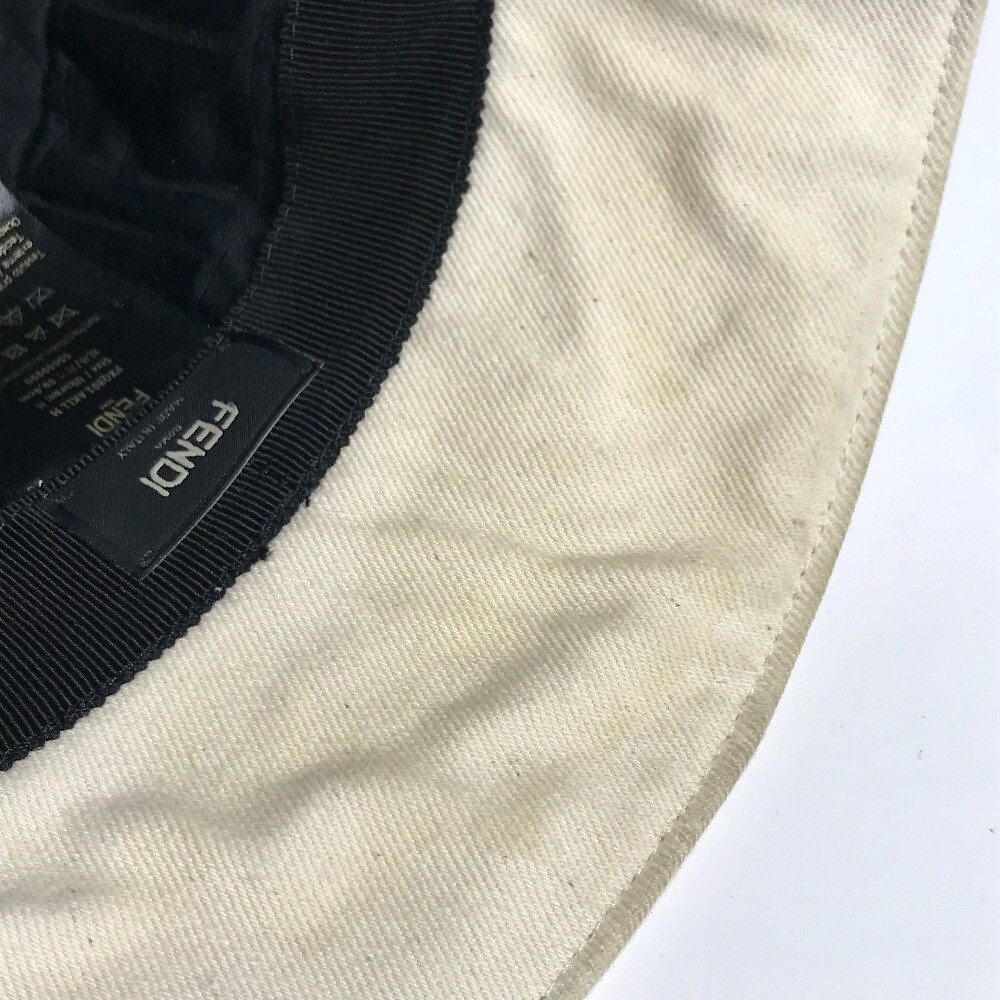 Auth FENDI FXQ801 logo bucket hat bob hat cotton Beige FENDI FXQ801 logo bucket hat bob hat cotton Beige | eBay main image 3