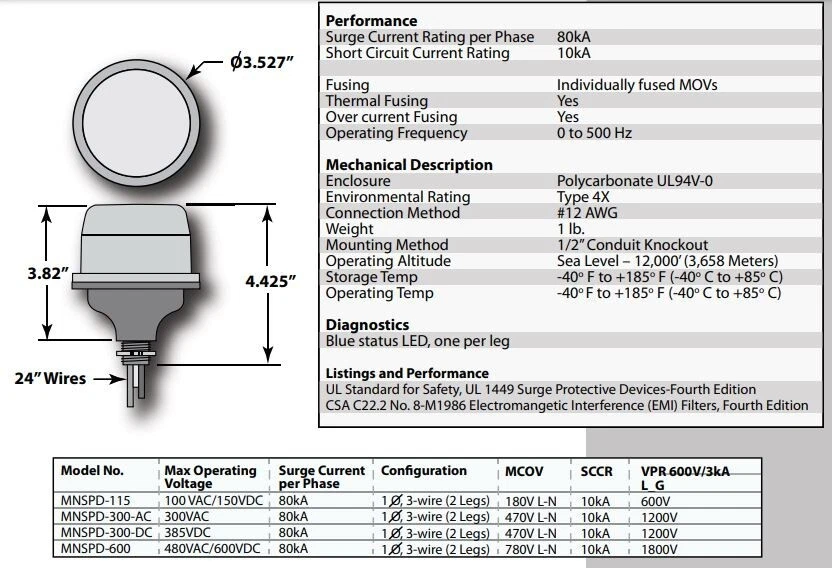 MidNite Solar MNSPD-600 Surge Arrestor Protection Device AUTHORIZED DEALER - Image 3 of 4