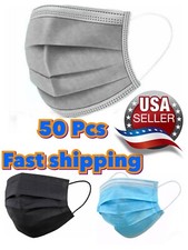 50 PCS Face Mask Non Medical Surgical Disposable 3-Ply Ear loop Mouth Cover