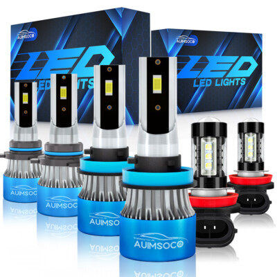 For Jeep Grand Cherokee 2014-2018 LED Headlight Bulbs Kit Hi/lo Beam + Fog Light