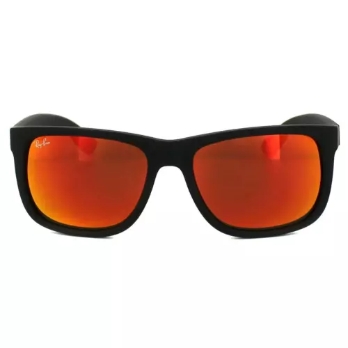 Ray-Ban Justin RB4165 Sonnenbrille Schwarz 622/6Q Rot Glitter