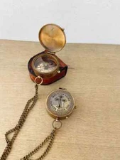Antique Vintage Brass Pocket Compass May Your Faith Vintage Marine Compass Gift