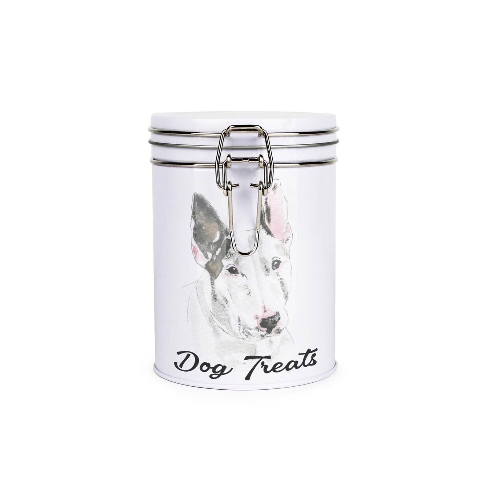 Bull Terrier Dog Treats Canister - Novelty Dog Themed Storage Gift Tin