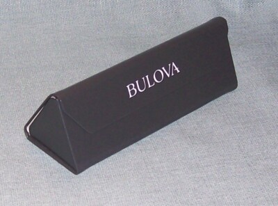 Bulova Black Eyeglass Case with White Logo Bulova Black Triangle Eyeglass Case | eBay main image 2