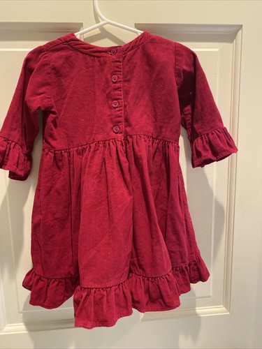 NEW Rufflebutts Toddler Girl Size 2T Deep Red Long Sleeve Ruffle Dress - Picture 4 of 5
