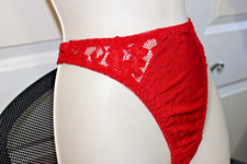 TANGA SEXY ENCAJE ROJO de RENE ROFE talla MEDIANA (6)