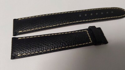 NEW Montblanc Band BLACK WHITE stitch, lizard FOK genuine, NEW. 110mm