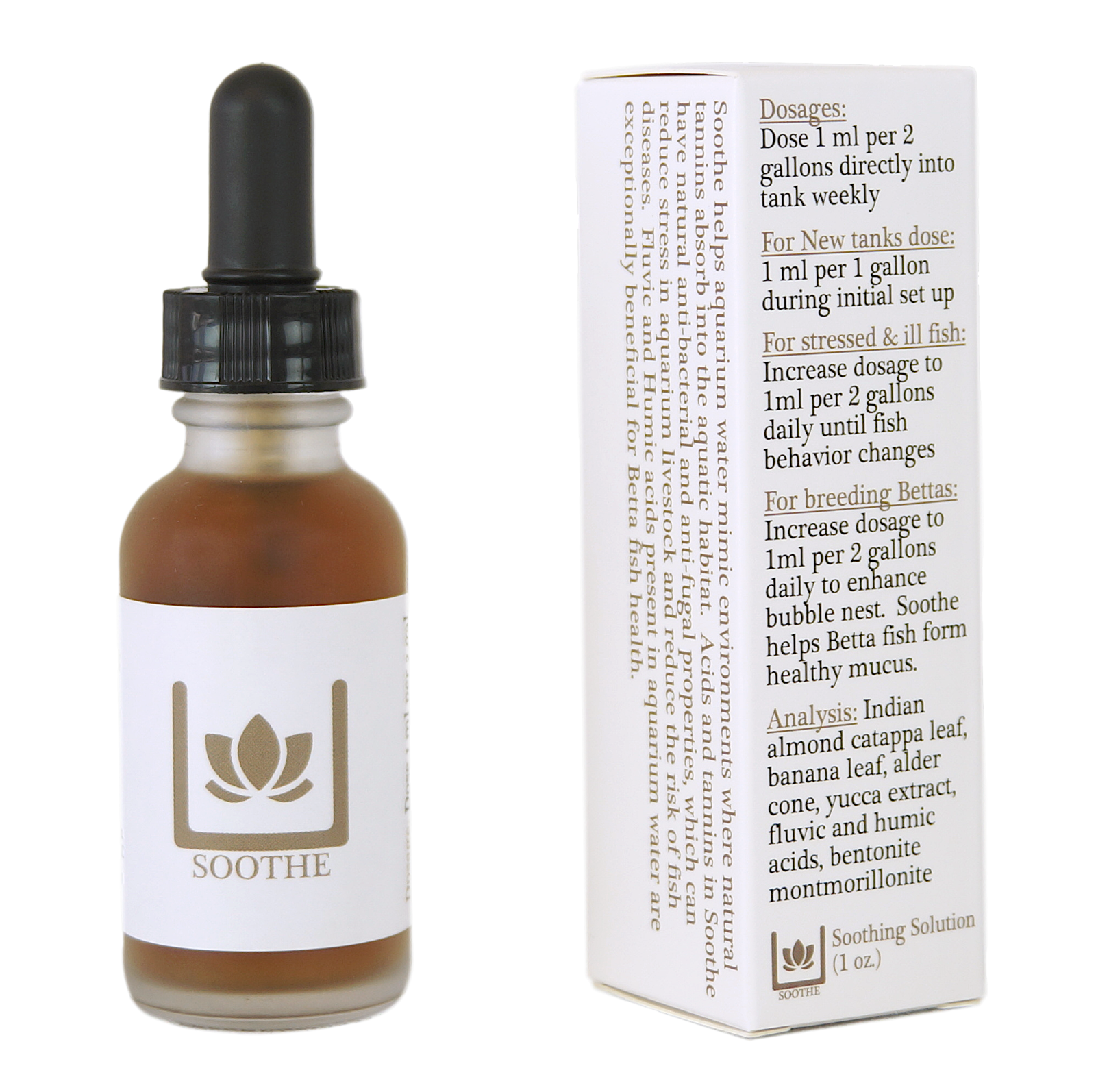 Boutique Betta Soothe 1oz dropper bottle Tannins & Acids, Betta Fish ...