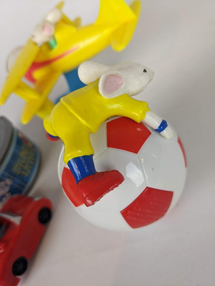 2002 Stuart Little 2 Toy lot- Airplane, Soccer Ball, Tuna can