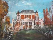 Vintage impressionist oil painting landscape signed