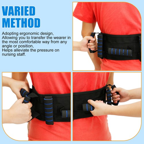 Gait Belt with 7 Handles and Quick Release Buckle Nonslip Transfer Gait EQ - Picture 4 of 11