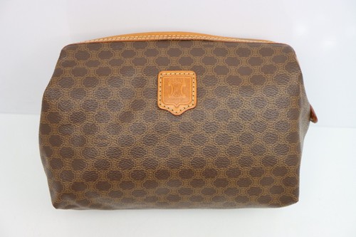 Celine Macadam Pouch Triomphe Canvas Cosmetic Case Clutch Bag Travel Vintage