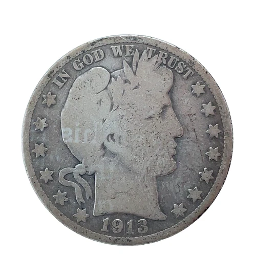1913-S Barber Half Dollar 50c AG-About Good 90% Silver Coin #30