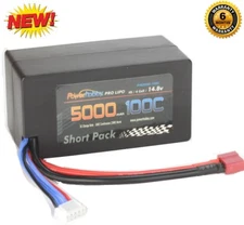 Powerhobby 4s 14.8V 5000mah 100C SHORTY Lipo Battery Hardcase w Deans