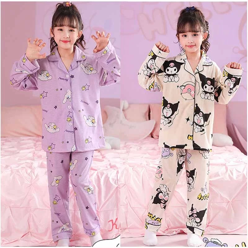 Kawaii Sanrio My Melody Kids Pajamas Sets Cartoon Cinnamoroll Girls Home  Clothing Anime Kuromi Boys Sleepwear Children Clothing