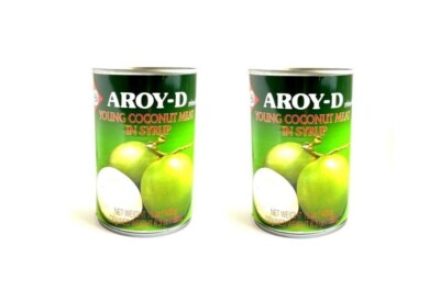Junge Kokosnuss Frucht in Sirup Doppelpack: 2 x 425g Aroy-D Kokosfleisch süß