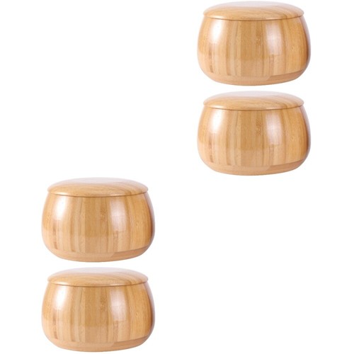 2 Count Go Game Stones Bowl Jar Natural Shape Chess Storage Bamboo