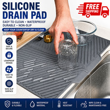 1PC Silicone Dish Drying Mat Kitchen Dish Drain Pad Non Slip Heat Resistant